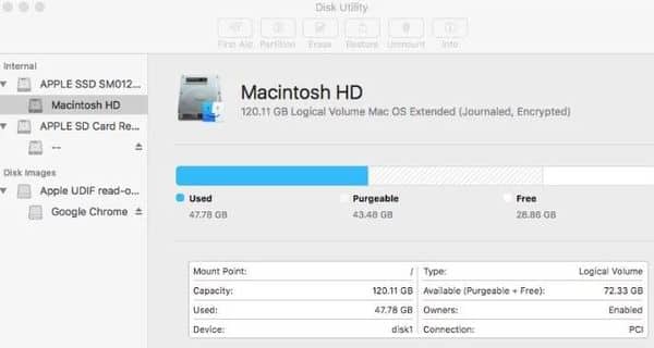 Disk repair and Mac