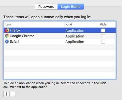 Incompatible login items