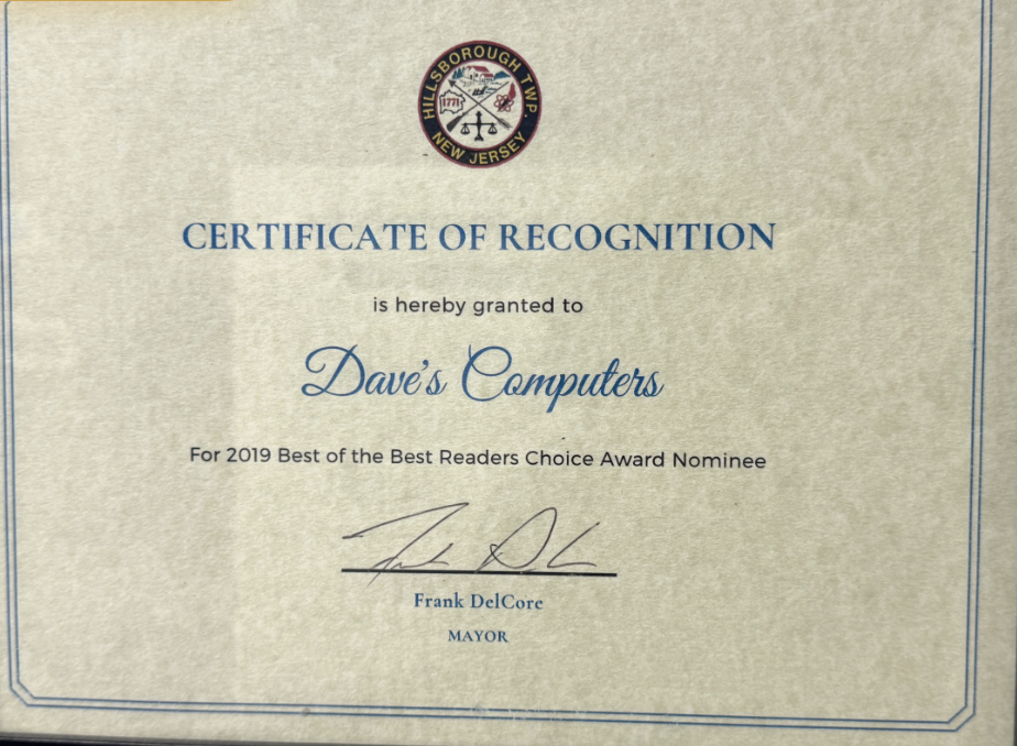 Mayoral Recognition Certificate