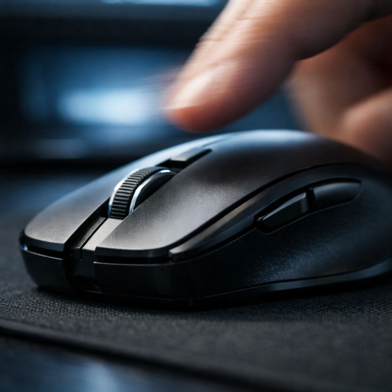 Finger hovering over a mouse button that registers phantom double clicks